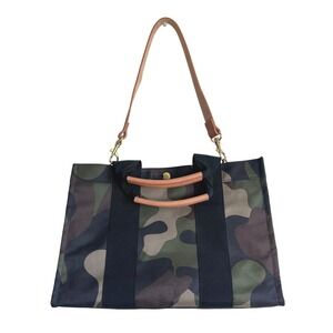 Boulevard Camouflage Tote Bag with Leather Handles